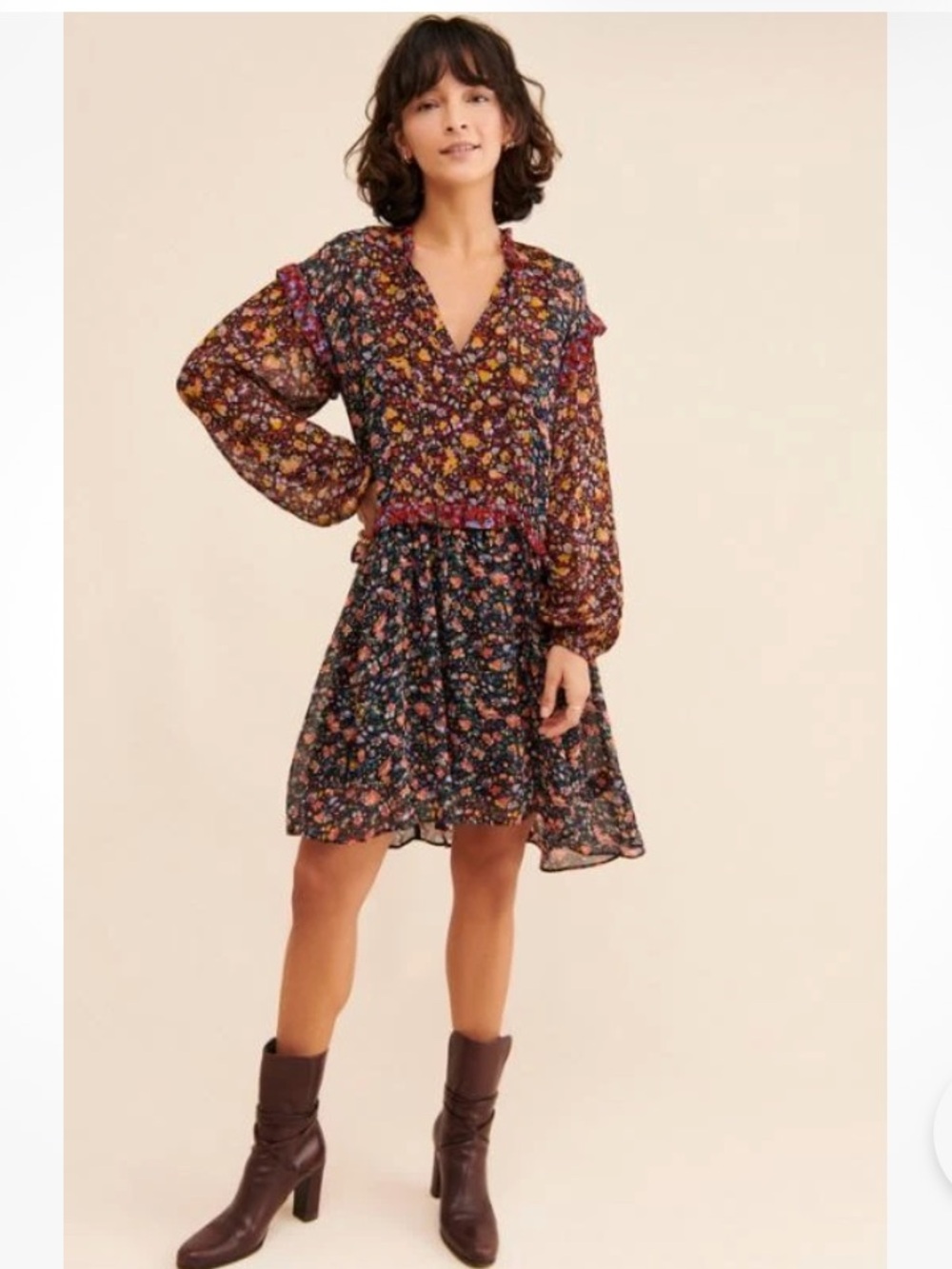 Anthropologie Helene tunic Long-Sleeve whimsical Dress